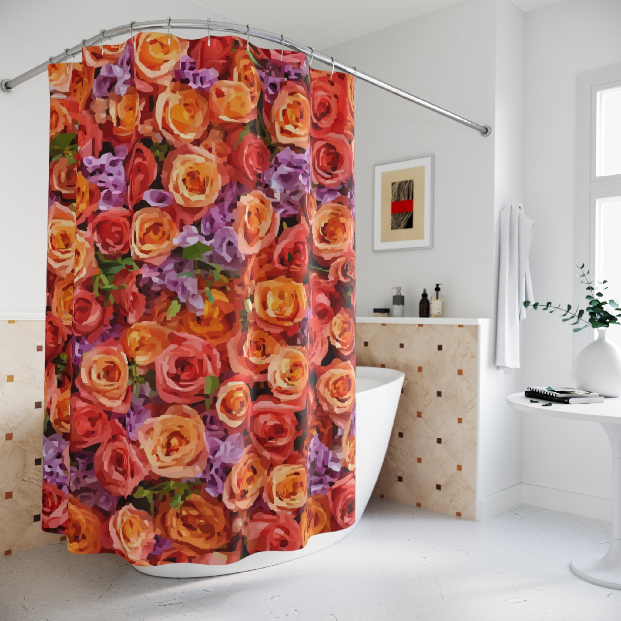 Pretty Roses Squished Together Shower Curtain