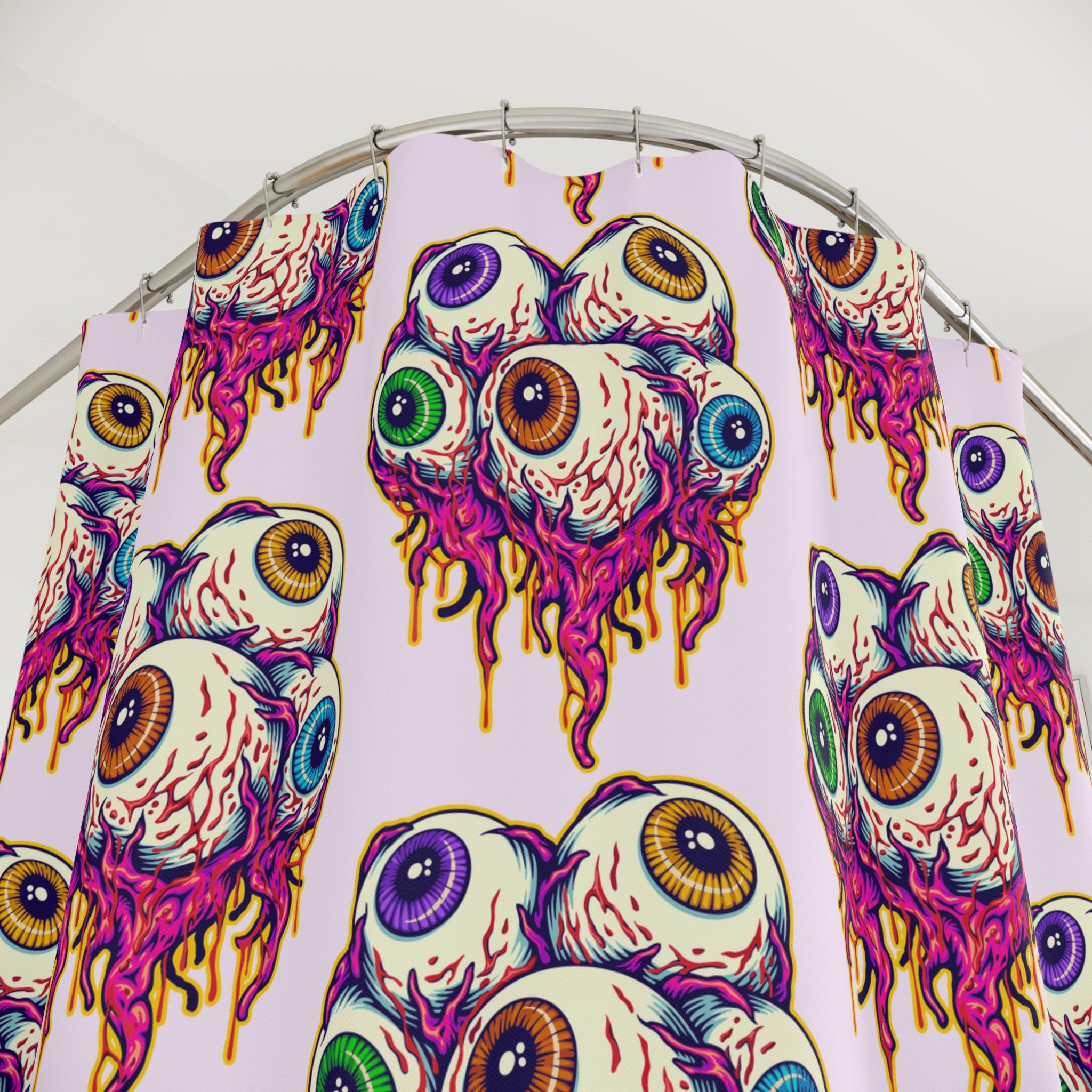 Quirky Eye-Catching Shower Curtain, Unique Bathroom Decor, Gothic Home Accessory, Fun Holiday Gift, Halloween Party Decoration