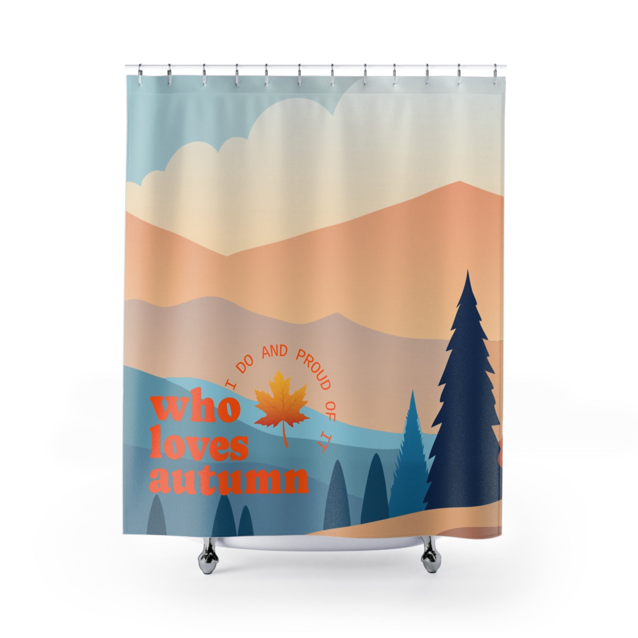 Autumn Vibes Shower Curtain – Nature Lover Decor, Fall Bathroom, Unique Gift, Rustic Home, Seasonal Decor
