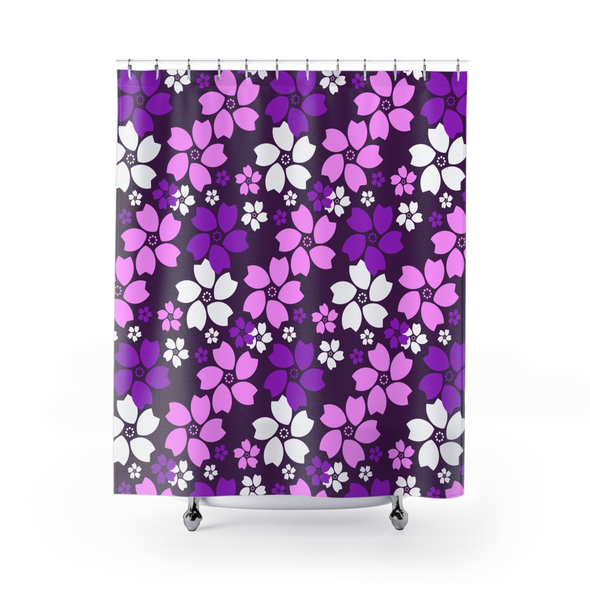 Peach Blossom Purple Pattern Shower Curtain