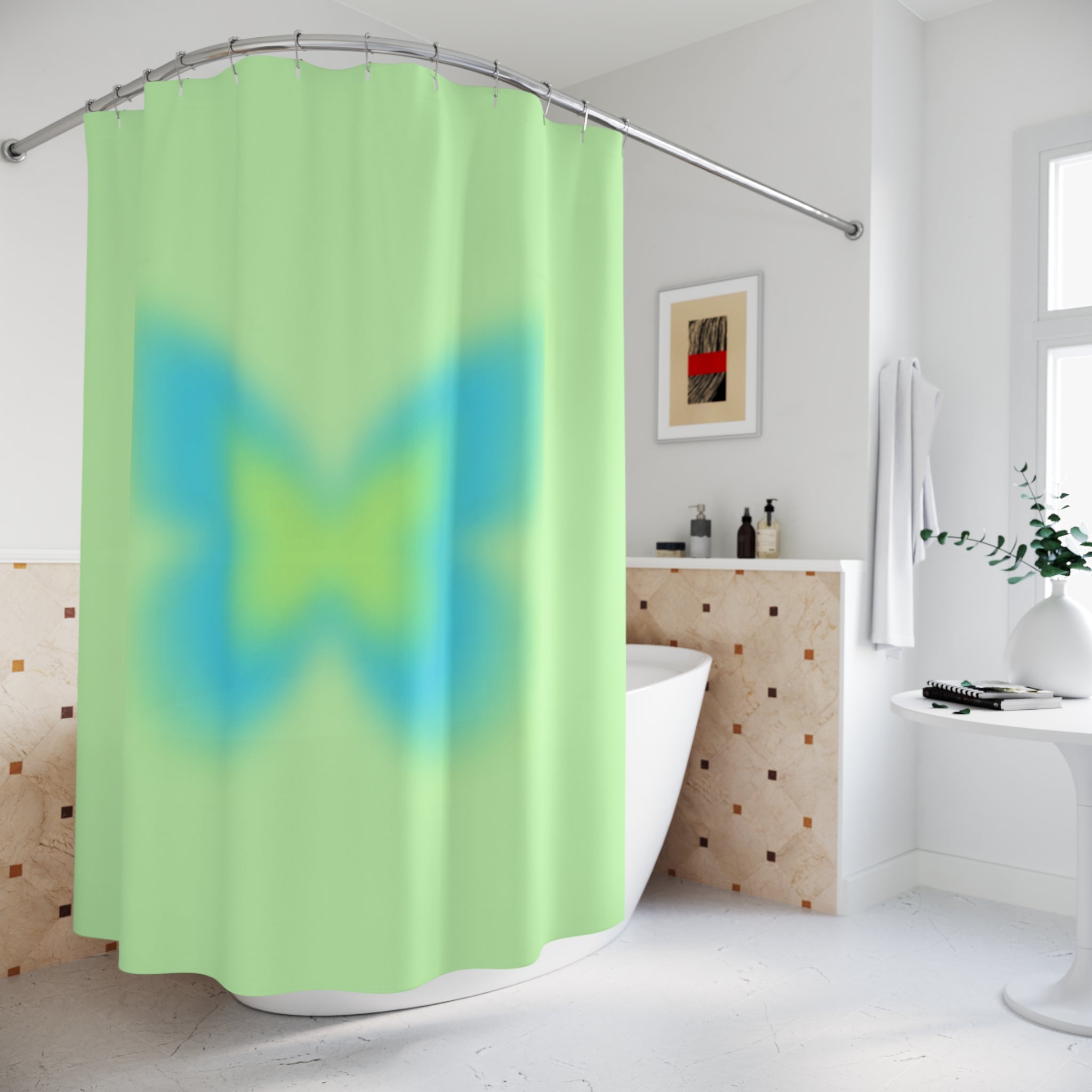 Colorful Aura Butterfly Shower Curtain, Vibrant Bathroom Decor, Nature-Inspired Home Accessory, Eco-Friendly Bathroom Gift, Spring & Summer Vibe
