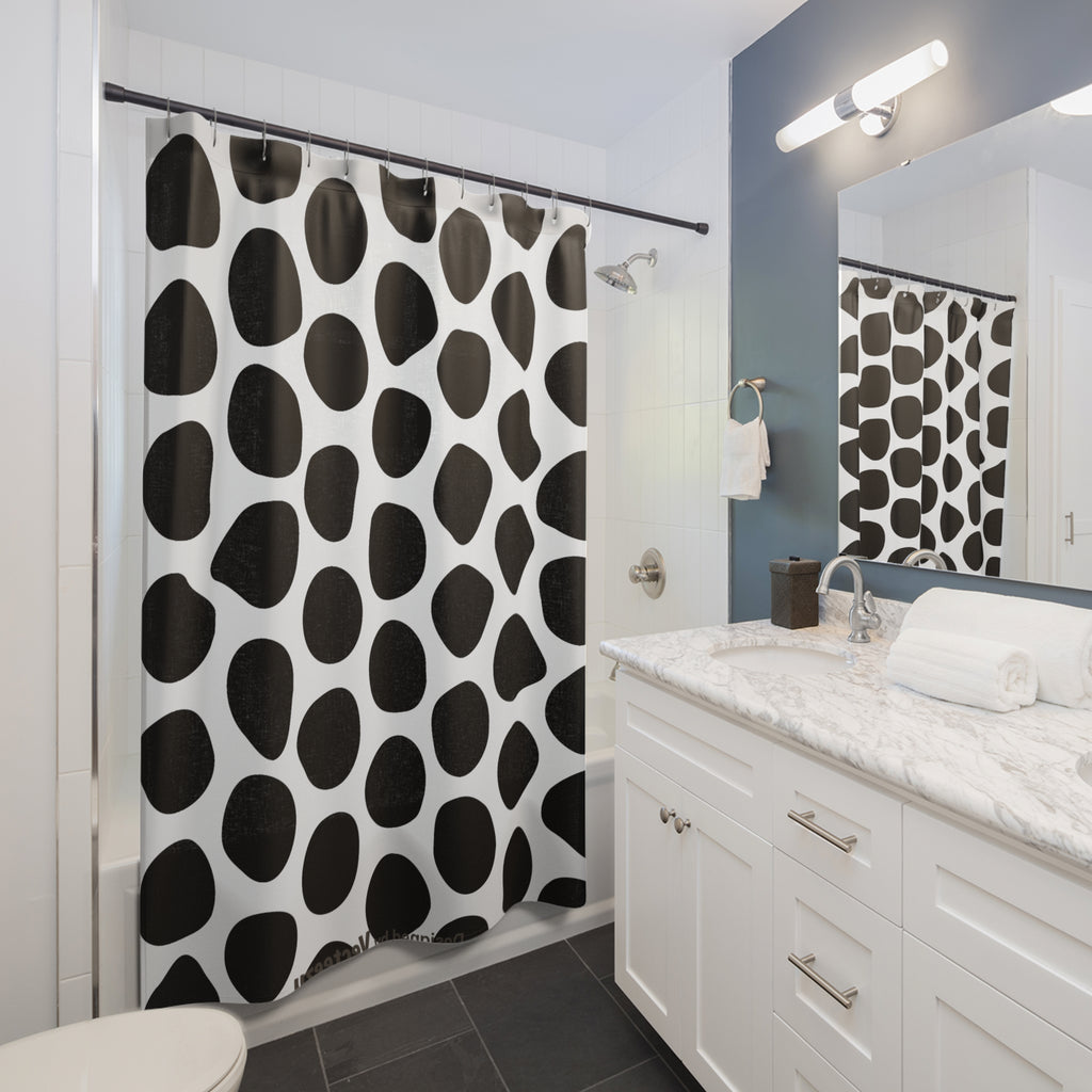 Black and White Bookoo Dots Shower Curtain
