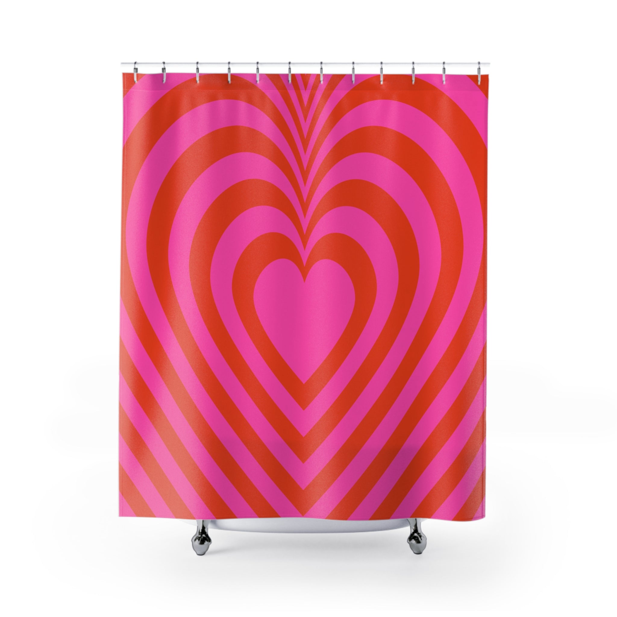 Colorful Infinity Heart Pattern Shower Curtain | Romantic Bathroom Decor, Love Theme, Gift for Couples, Valentine's Day, Home Makeover