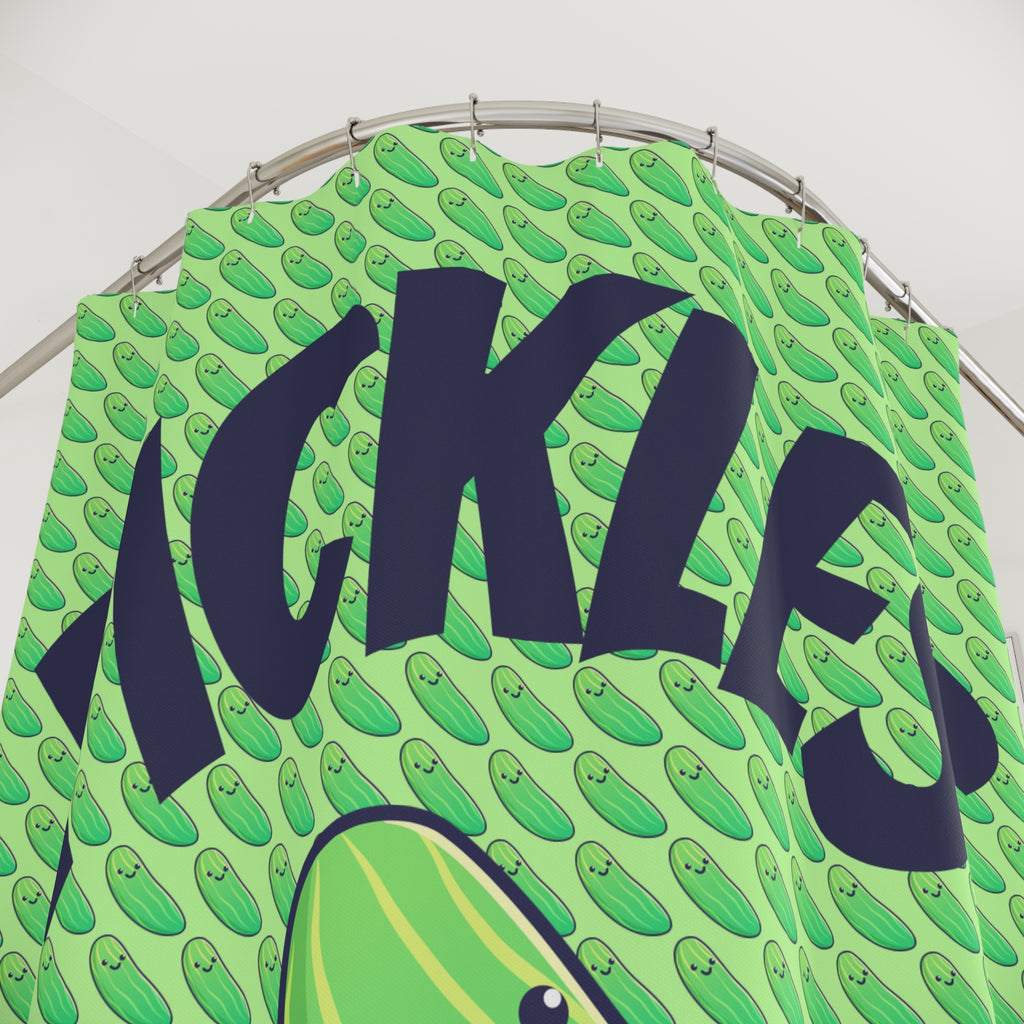 So Many Pickles Shower Curtain - Fun Bathroom Decor, Kitchen Theme, Gift for Foodies, Unique Home Accessory, Green Veggie Vibe