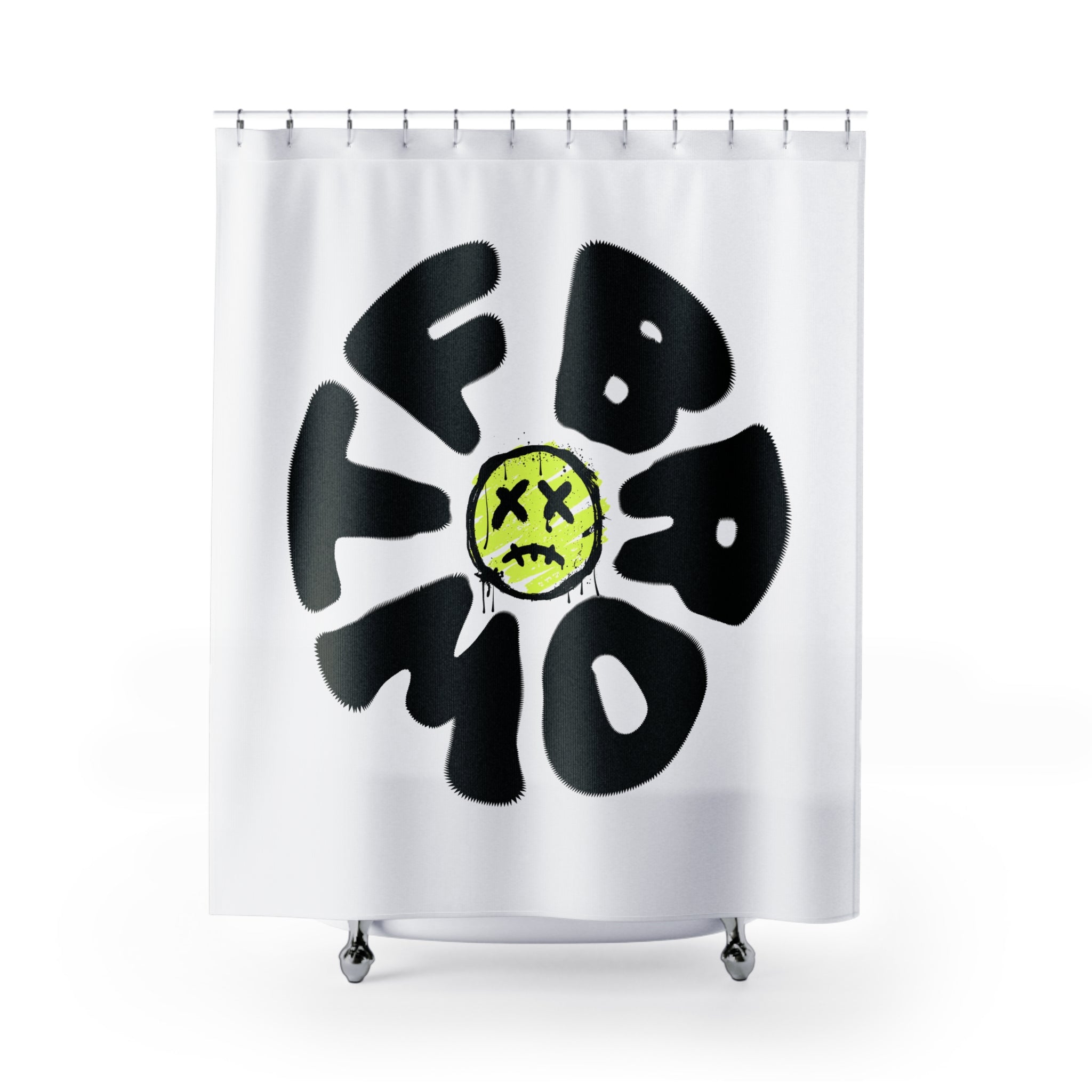 WTF BRO Vibrant Edgy Shower Curtain, Modern Bathroom Decor, Funky Home Accessory, Unique Gift for Teens, Artful Boho Vibe