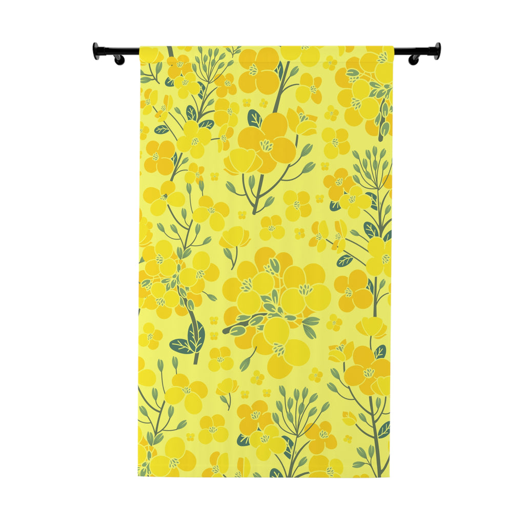 Canola Floral Pattern Blackout Window Curtain