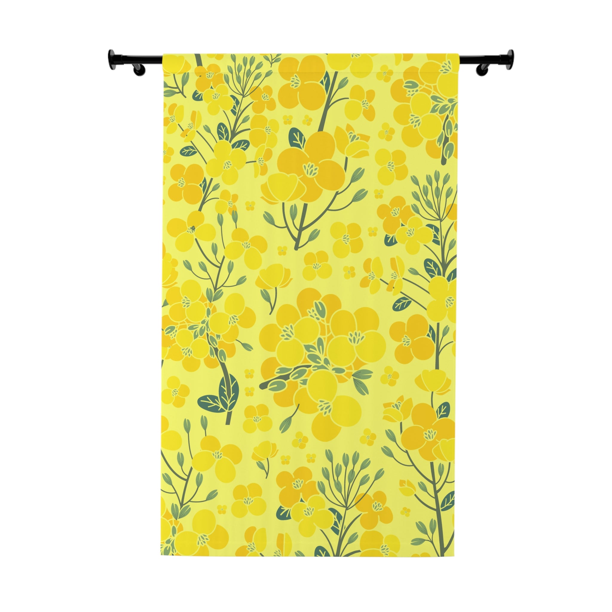 Canola Floral Pattern Blackout Window Curtain