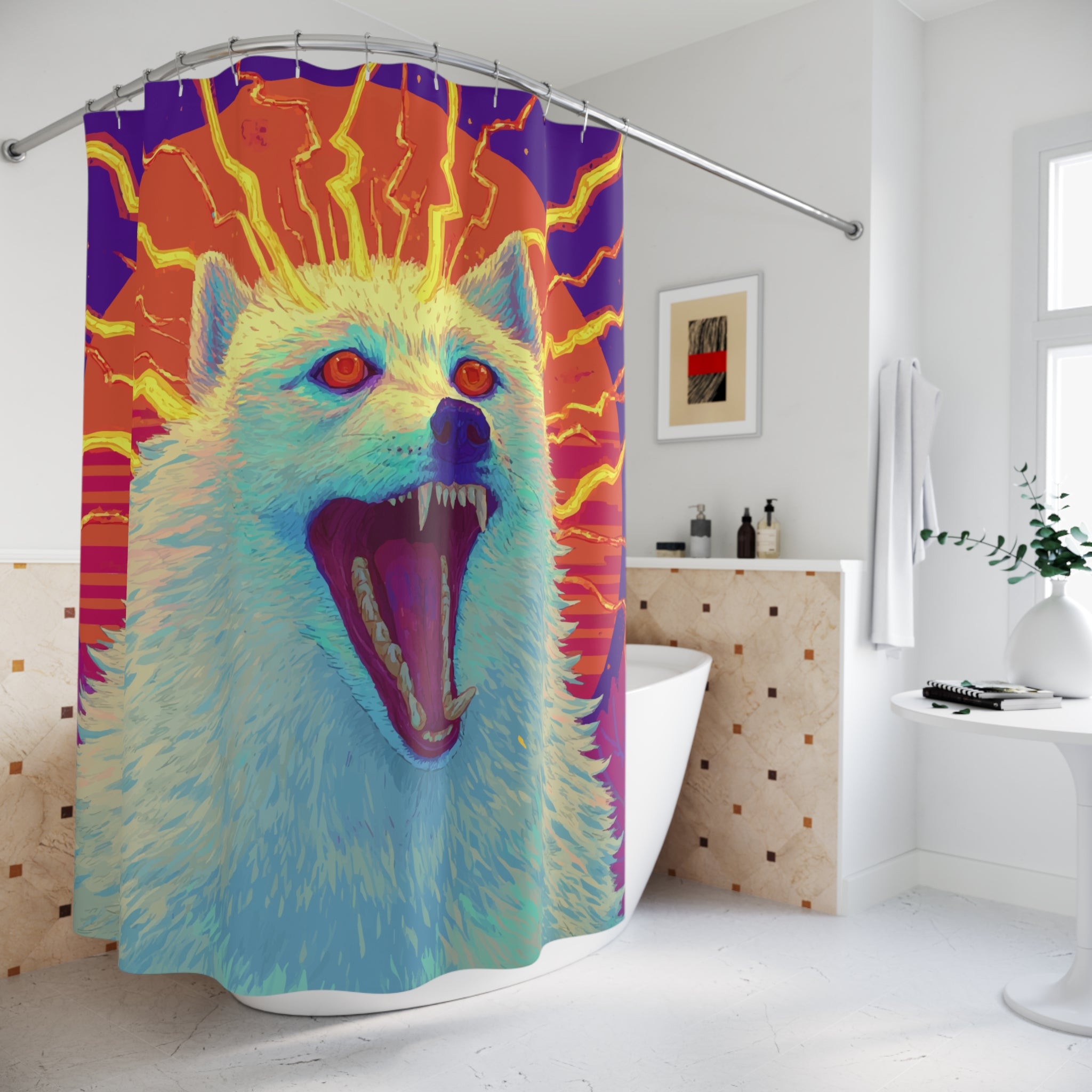 Electric Bazaar Wolfdogish Shower Curtain