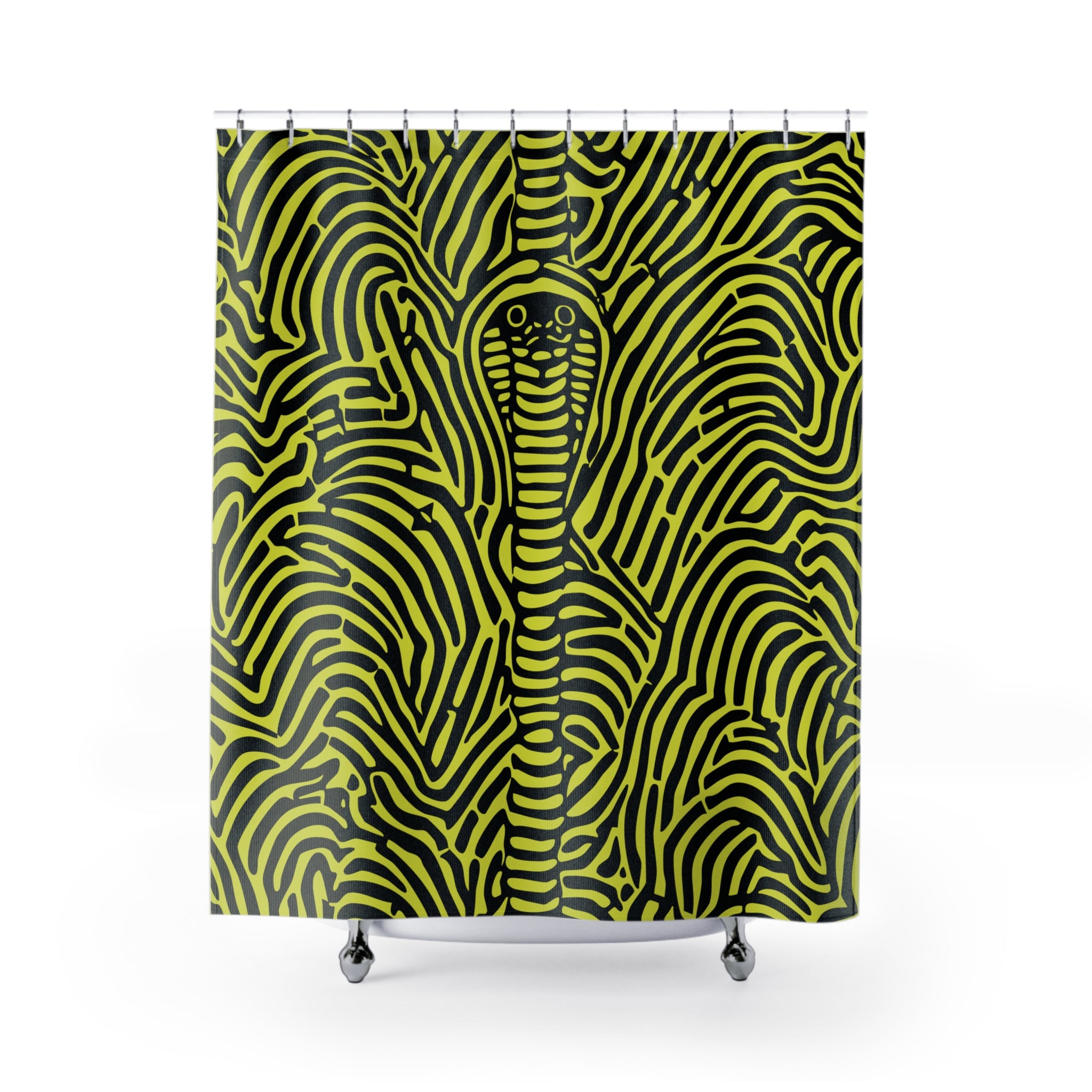 Oh My a Yellowish Cobra Design Shower Curtain
