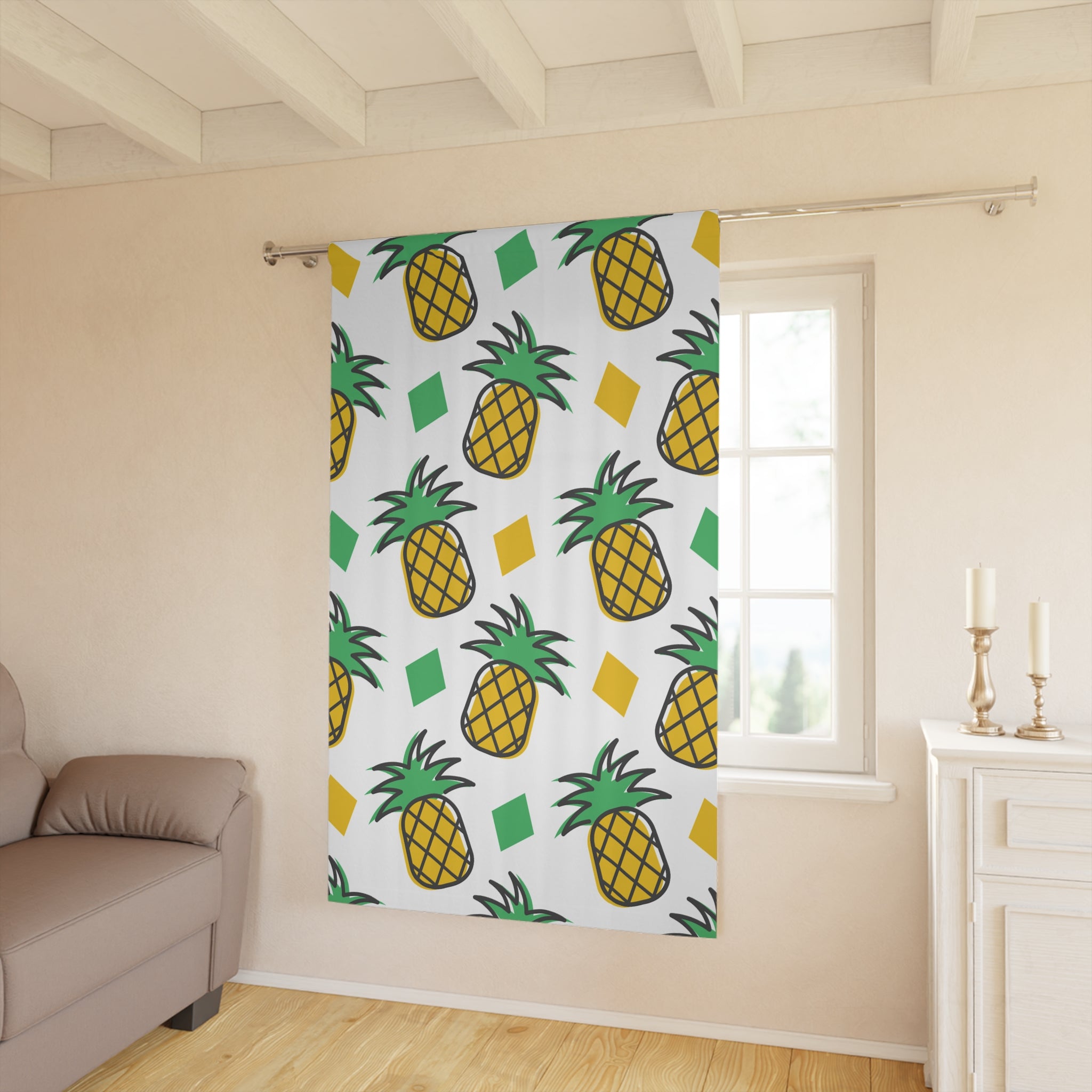 Couple of Pineapples Wink Pattern Blackout Window Curtain