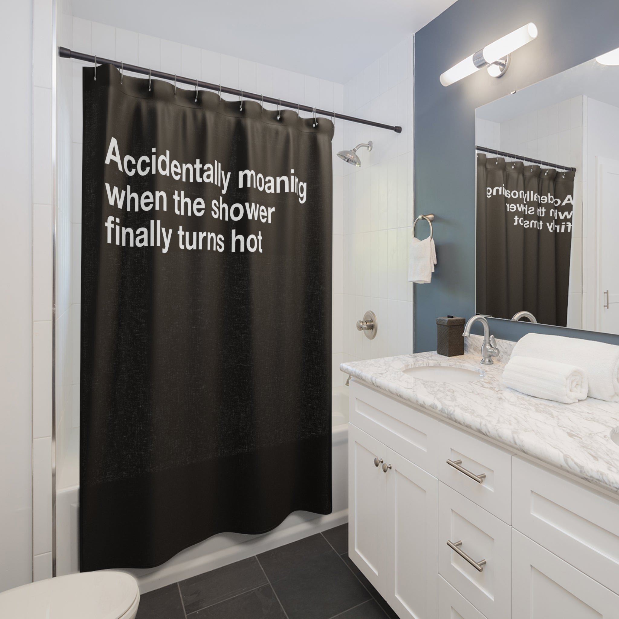 Accidentally Moaning Risqué Quote Shower Curtain