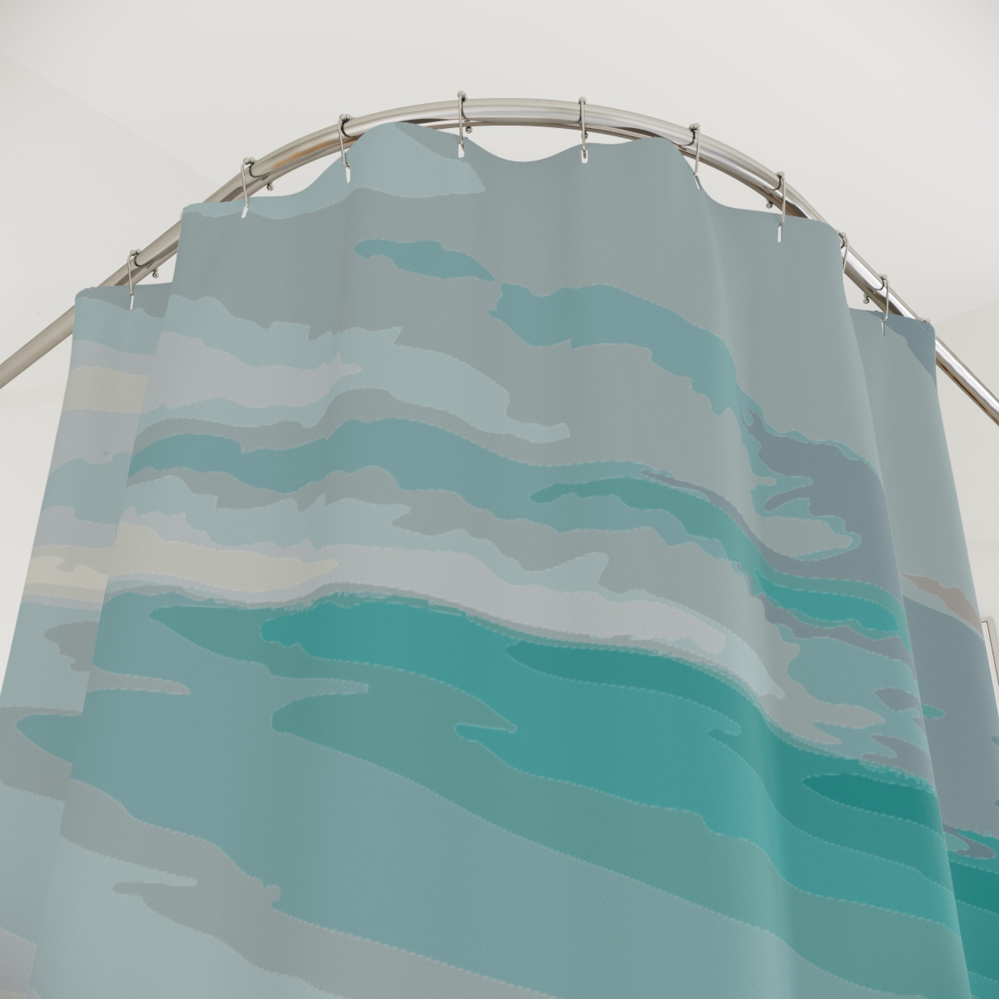 Calming Uncanny Valley Coastal Shower Curtain