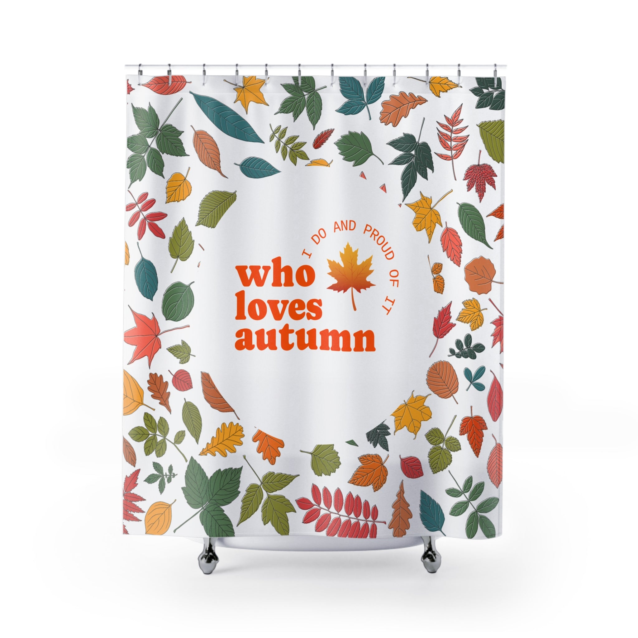 Autumn Leaves Shower Curtain, Fall Decor, Bathroom Accessories, Seasonal Home Decor, Thanksgiving Gifts