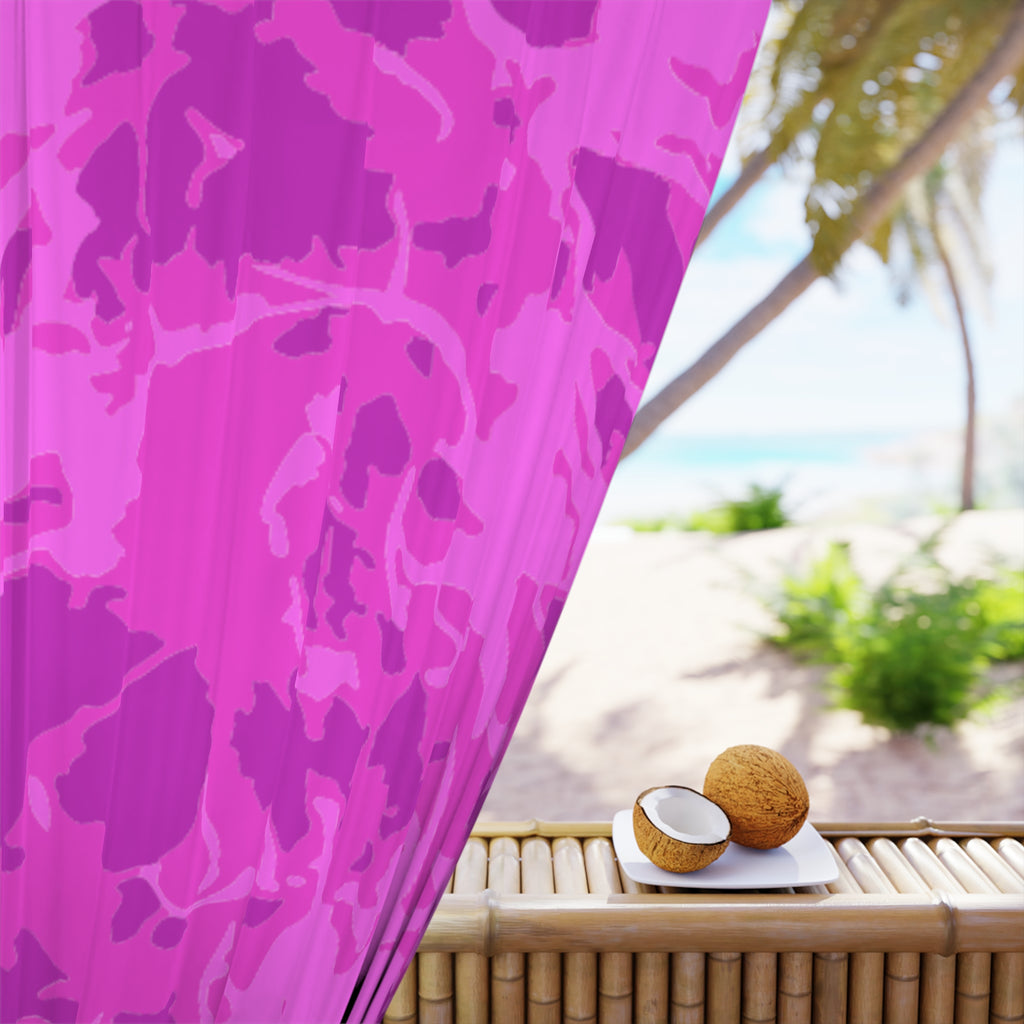 Vibrant Pink Stuff Design Blackout Window Curtain