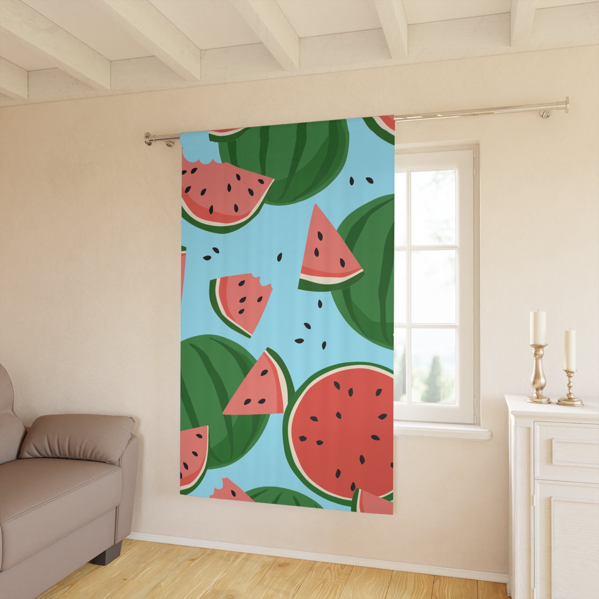 Watermelon Seeds N' Tings Blackout Window Curtain